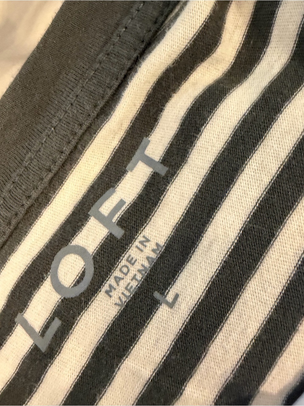 LOFT Green & White Striped Long-Sleeve Tee - Picture 4 of 5